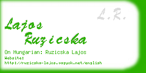 lajos ruzicska business card